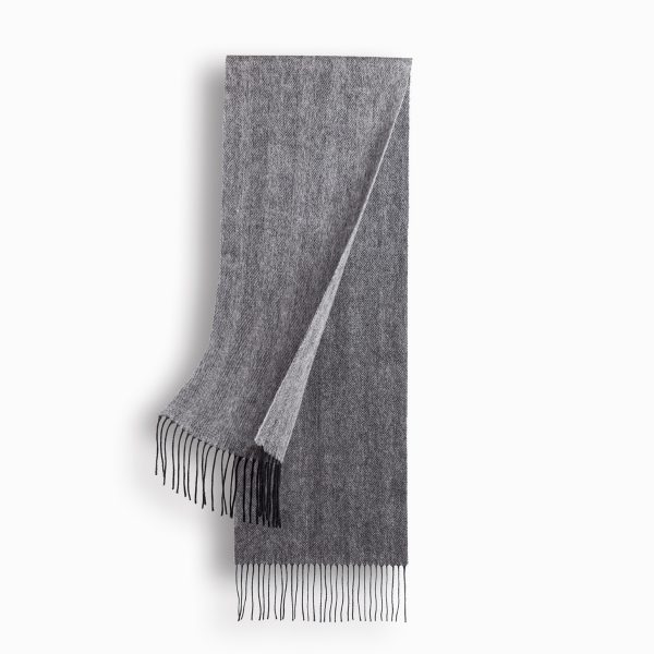 CASHMERE AND WOOL SCARF GREY