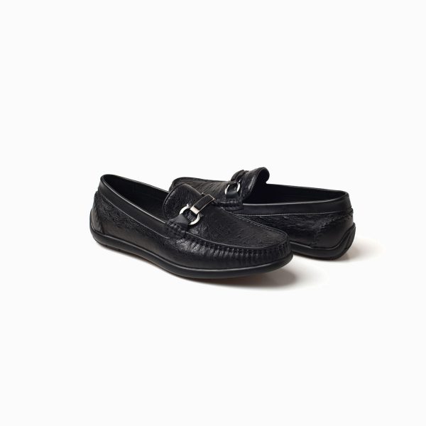 OSTRICH EMBOSSED BUCKLE LOAFERS - Image 4