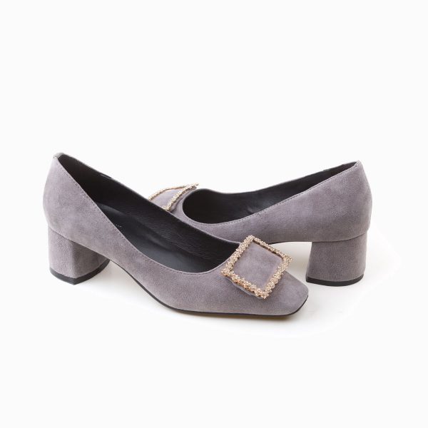 AUBREY SCALLOPED SUEDE LEATHER PUMP - Image 5