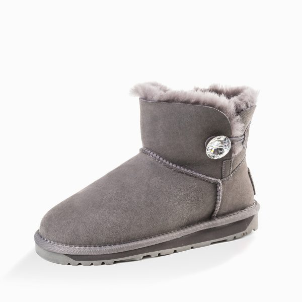 'NEW GENERATION' LADIES CLASSIC MINI BOOTS WITH SWAROVSKI BUTTON - Image 11