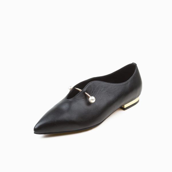 CARA LEATHER PEARL LOAFER - Image 5